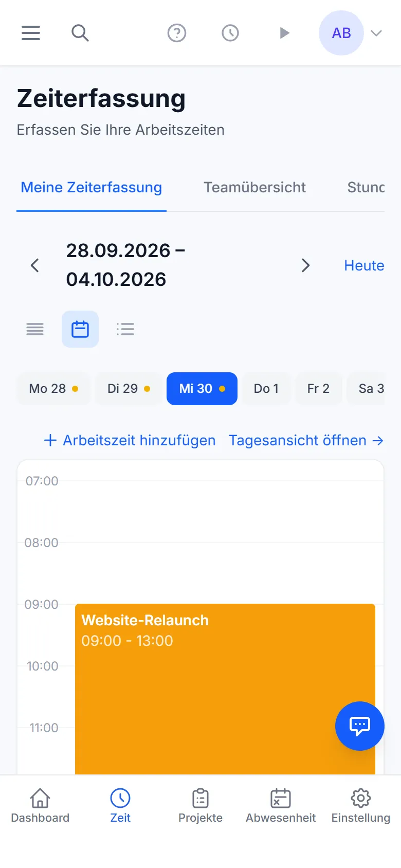 OneBob Zeit auf dem Smartphone