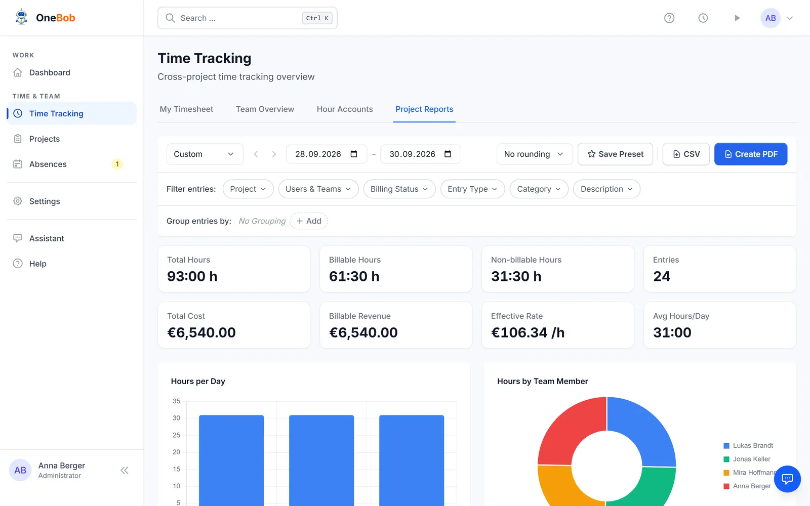 Reports and export